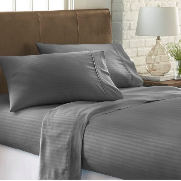 1800 count Fiber super soft Dolby Striped Sheets - Picture 1 of 8